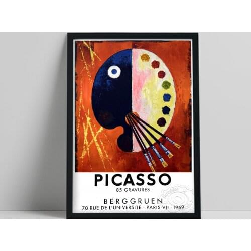 Picasso 85 Gravures Exhibition Museum Poster, Vintage Berggruen 70 Rue De L'Universite-Paris-Vii-1969 Art Prints Home Wall Decor