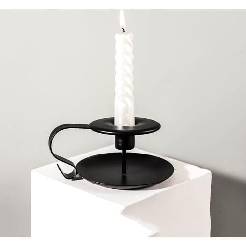 Candlestick European Style Iron Baking Paint Rretro Holding Teacup Candlestick Decoration Candlelight Dinner Creative Ornaments