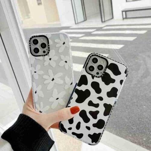 Cute White Black Cow Symbol Pattern Print Phone Case Cover Mini, For IPhone11.11 Pro Max.12.12pro, Case Back 12promax Pro.1 H0F9