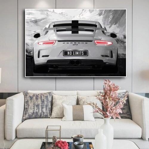 Modern Cool Supercar Inspirational Canvas Painting Hustle Motivational Wall Art Posters Prints for Office Decor Wall Pictures