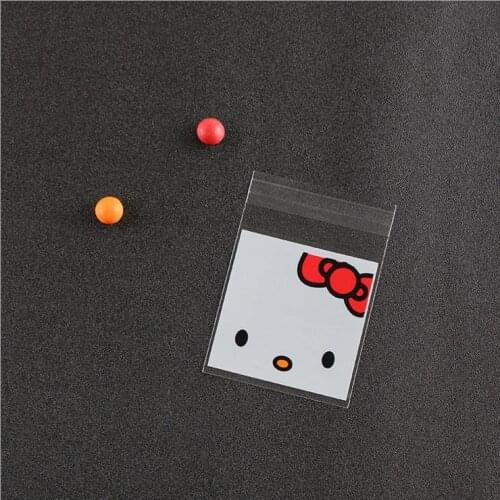 Wedding gift bag 100 pcs/lot White Cat Clear Cellophane Cookie Packaging Bag Candy Bag plastic bags for biscuits 7cm*7cm