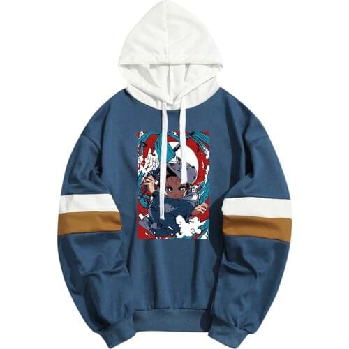 Anime Demon Slayer Tanjirou Breath Of Water Streetwear Hoodies Men Women Fleece Sweatshirt Harajuku Pullover Dropship