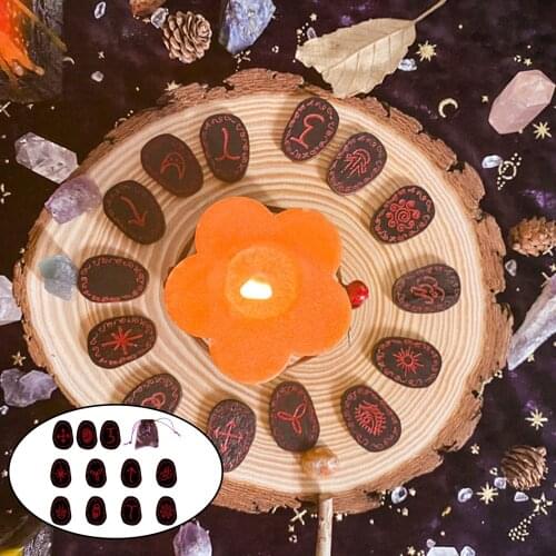 Witch Runes Gypsy Symbol Witches Rune Set with Storage Bag for Meditation Divination