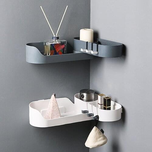 Rotating Storage Rack Toilet Rack Wall-Mounted Bathroom Corner Foldable Storage Shelves Quick Drain Home Bathroom Accessories