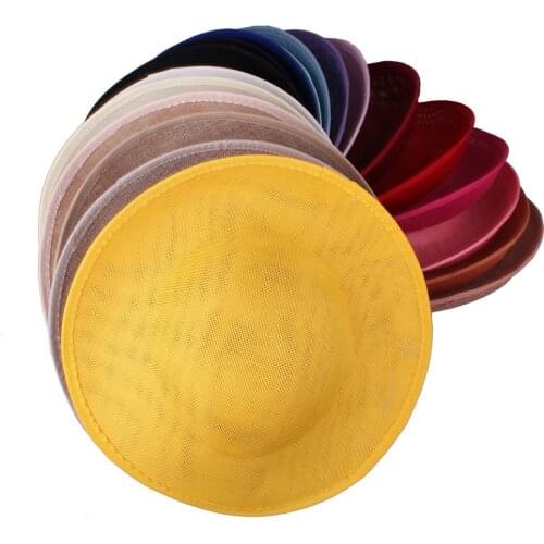 Hot Pink Kentucky Derby Cocktail Hats 30CM Big Size Imitation Sinamay Fascinator Base Black Party Hat White DIY Hair Accessories