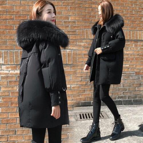 Womens new fashion long cotton coat fat sister slim down cotton-padded jacket
