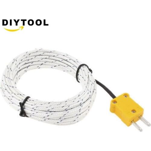 1/5pcs 1m 2m 3m 5m Wire K Type Thermocouple Sensor Probe Test Temperature