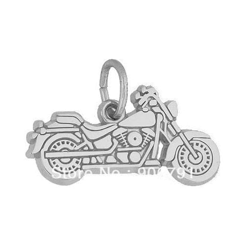 100pcs a lot rhodium plated motorcycle charm jewelry