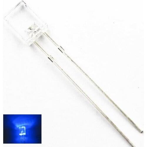 2*5*7 Long Legs Square White Turn Blue LED Light Emitting Diodes Highlight 100 PCS/ 1 Lot