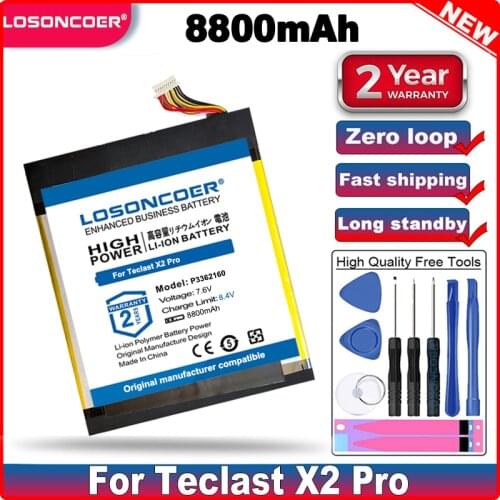 LOSONCOER 8800mAh Good Quality Battery for Teclast X2 Pro Plus Tablet PC New P3362160