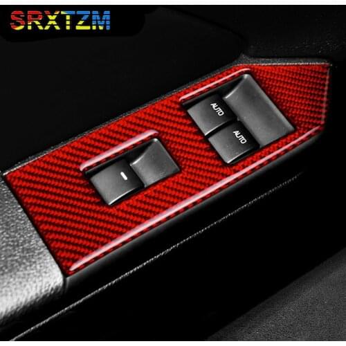 Car Window Lifter Switch Control Case Shell Carbon Fiber Stickers For Ford Mustang 2009 2010 2011 2012 2013 Car Accessories