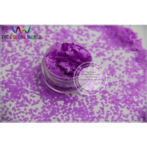 DN-3 Solvent Resistant Neon Purple Color Diamond Shape Glitter for Nail Polish and DIY decoration 1Pack =50g