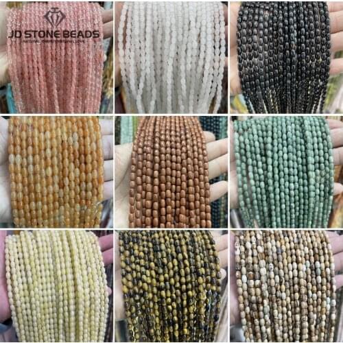 4x6mm Natural Stone Beads Rice-shape Jade Agate Turquoise Loose Beads Wholesale Diy Accessory Fashion Jewelry Gemstone