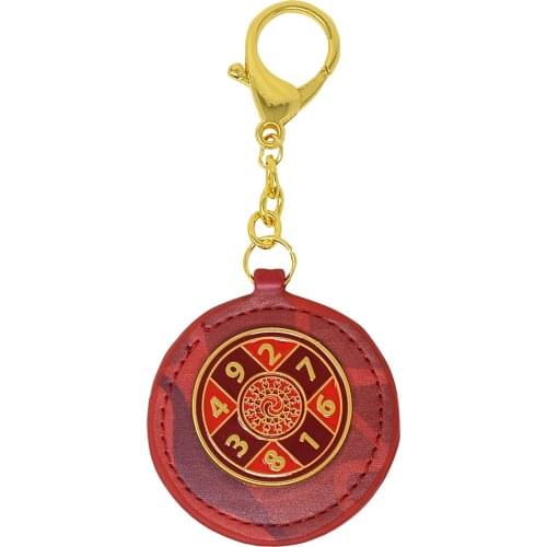 Feng Shui Red /Blue Sum-of-Ten Zodiac Hanging Round Keychain