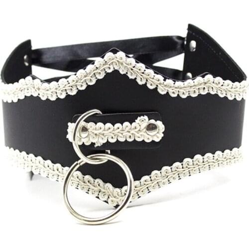 PU Leather Neck Collars Fetish Harness BDSM Bondage Restraints Flirting Sex Toys for Women Couples Sex Game Adult Sex Products