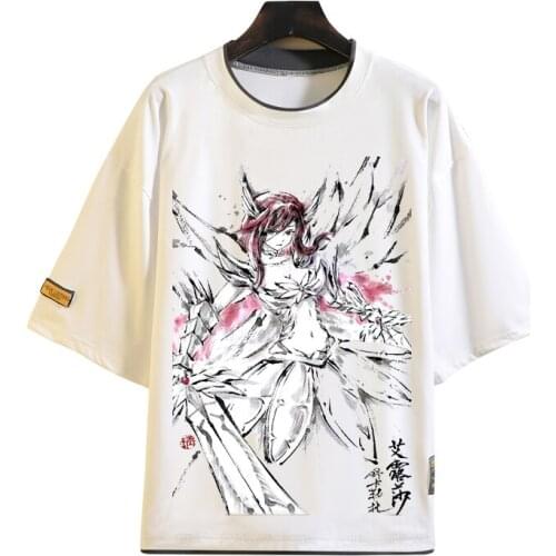 Anime FAIRY TAIL Lucy Natsu cosplay T-shirt cosplay T shirt Fashion Men Women Tees Anime Ink painting T-shirt