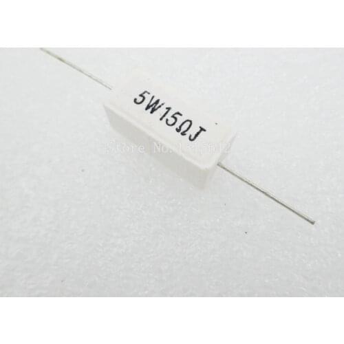 10PCS/LOT Ceramic Cement Resistor 5W 15 ohm 15R Resistance 5% Error Cement resistance