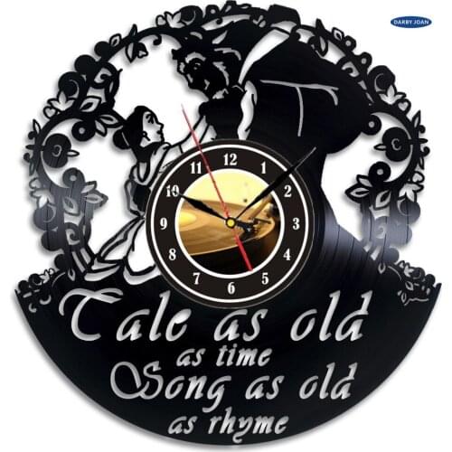 Beauty and the Best Creative Vinyl Wall Clock "Tale as Old as Time" reloj