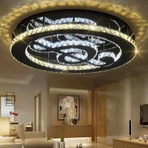 Round Musical Crystal LED Ceiling Lights Living Room Bedroom Study Room & Commercial Ceiling Lamps Lighting fixture