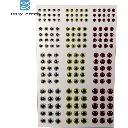 Easy Catch 183pcs/set 3D Fishing Lure Eyes Mixed Color Fly Tying Material Holographic Eye DIY Fishing Accessories Sticker