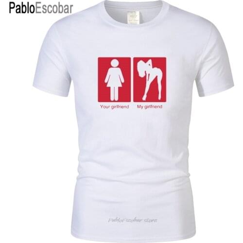 Summer brand clothing your girlfriend my girlfriend funny t-shirt mens short sleeve T-shirt printed top T-shirt