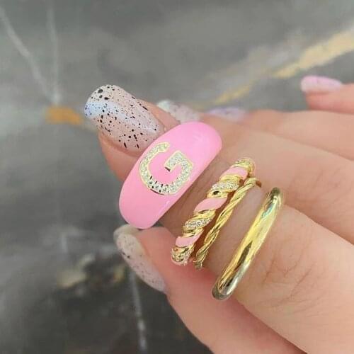 Summer Fashion European Gold plated Micro Pave Clear CZ Neon Enamel Twist band rainbow colorful delicacy rings for women jewelry