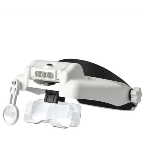 5 Lens Loupe Eyewear Magnifier With Led Lights LampInterchangeable Lens 1.0x/1.5x/ 2.0x/ 2.5x/3.5x/8x Wearing Magnifying Glasses