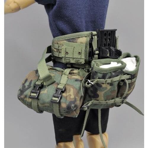 1/6 Soldier Model US Army Jungle Camouflage Military Tactical Girdle Belt Shoulder Bag Magazine Recycling Bag 12" Doll Accessori