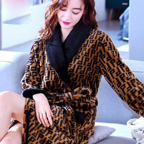 Soft Flannel Coral Fleece Womens Warm Full Sleeve Super Long Bath Robe Female Kimono Bathrobe Dressing Gown Robes Autumn Winter