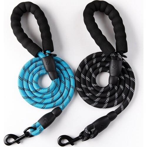 Nylon Reflective Dog Harness Leashes Training Leash Webbing Recall Long Lead Line Pet Traction Rope Teaching Camping Backyard