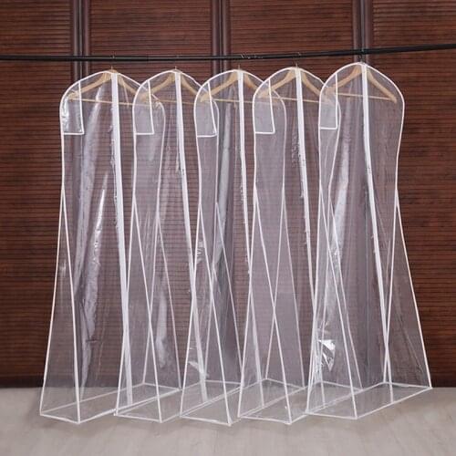 Transparent Wedding Dress Dust Cover Omniseal Extra Large Waterproof PVC Solid Wedding Garment Storage Bag
