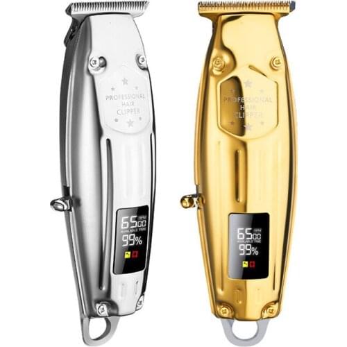 S hair trimmer USB rechargeable hair clipper haircut machine oilhead clipper white hair carving engraving beard trimmer LCD