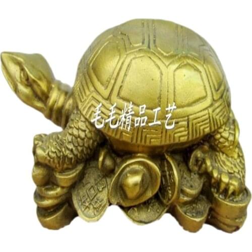 The lucky auspicious pure evil defends the safety of copper bronze turtle longevity turtle turtle with Swiss gold ornaments