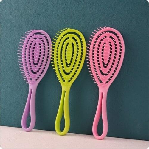Hollow Broad Teeth Hairbrush Scalp Massage Comb Dry Wet Curly Detangle Hair Brush for Salon Hairdressing Styling Tools
