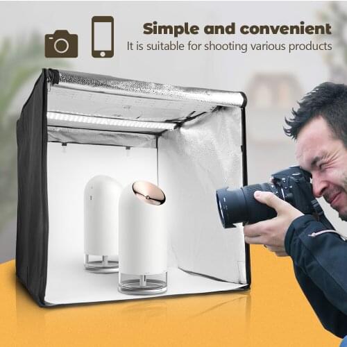 40cm Dimmable Studio Softbox Lightbox Table Photography Backdrop Shooting Tent Kit with 3pcs Background Paper For Photo Studio