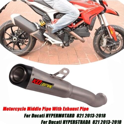Motorcycle Middle Link Pipe With Exhaust Muffler Tubes Set Escape For Ducati Hypermotard 821 HYPERSTRADA 821 2013-2018