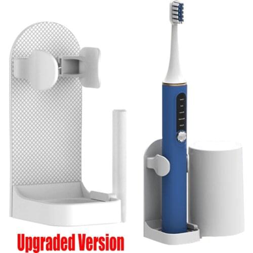 Upgraded Electric Toothbrush Holder Cup Stand Rack Household Toothbrush Base Punch-free Storage Shelf for Bathroom