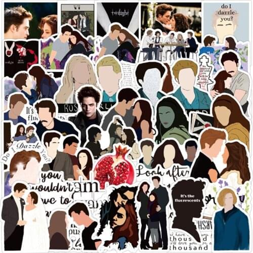 50Pcs TV Show Twilight Stickers Stationery Waterproof PVC Sticker Luggage Laptop Fridge Children DIY Classic Toy Stickers