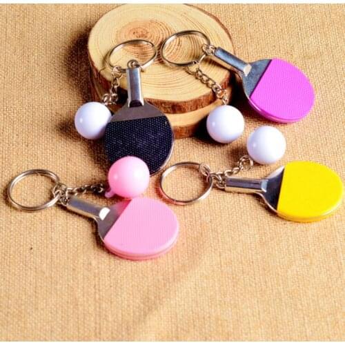 100pcs/lot Free Shipping 3D Table Tennis Ball Key Chains Multiple Color Sporty Style Men Women Teenager KeyRing KeyChain SN905