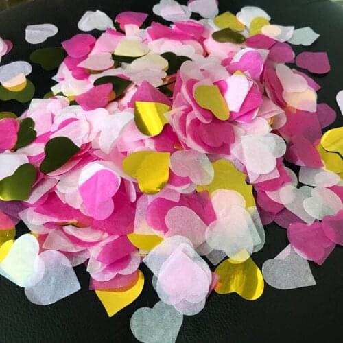 15g Gold Pink Blue Heart Shape Paper Foil Confetti Balloon Filler Engagement Wedding Tossing Party Baby Shower Table Scattering
