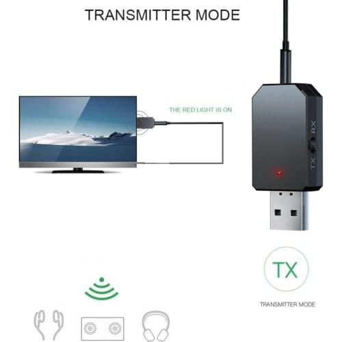 KN330 2 in 1 Car Bluetooth 5.0 Audio Receiver Transmitter Stereo Music Adapter Audio Transmitter/Receiver Adapter Car Accessory