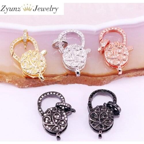 5PCS, CZ Lobster Clasp, Pave Lobster Clasp, CZ Buckle Clasps, Pave Clasp, Enhancer, DIY, Jewelry Making
