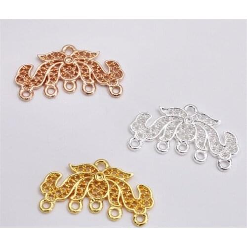 SIXTY TOWFISH 10 Pieces DIY Jewelry Accessories Antique Hair Accessories Material 17*31mm Porous Alloy