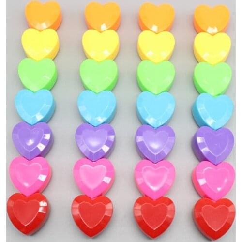 6Pc Creative High Capacity Cartoon Mini Love Shape Highlighter Hand Account Drawing Pen Marcador Child Gift Office&School Supply