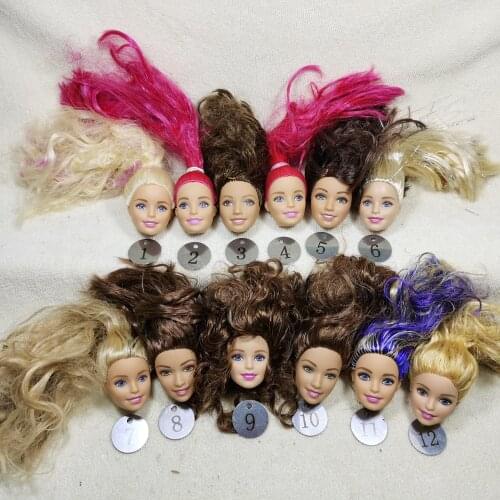 B20-12 Original Foreign Trade European Beauty1/6 OOAK NUDE Doll Head Mussed Hair for DIY Soft PVC Head 90%NEW A