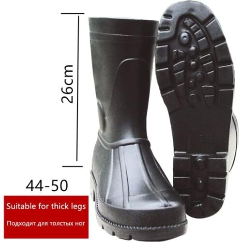 Men Large size 50 49 48 47 46 45 Rubber Waterproof Boots knee High Short ankle Water Shoes Big Wellies Fishing waders Aqua Rain
