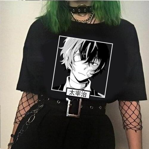 Bungo Stray Dogs Anime Unisex T Shirt Tops Tees Osamu Dazai Teeshirt Casual Men Tshirt Clothes Male