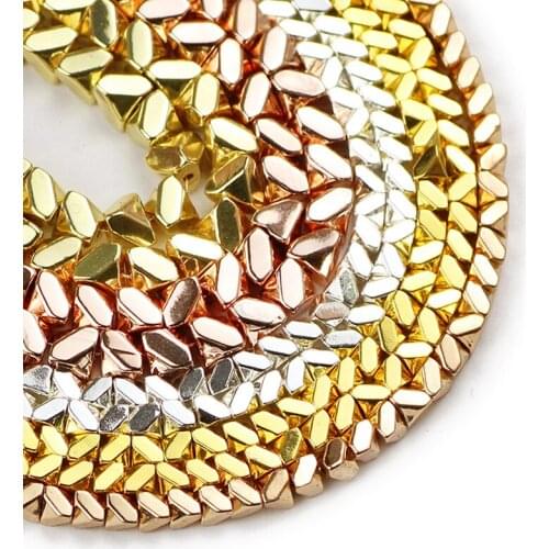 YHBZRET Natural Stone Faceted Gold Hematite Beads 3/4.5mm Spacer Loose Beads For Jewelry Making Diy bracelets necklace