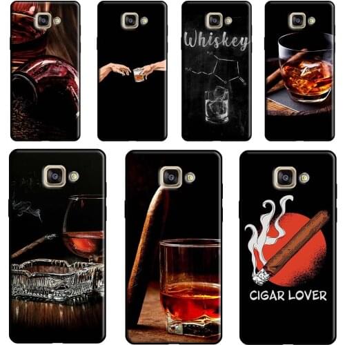 Cigar and Whiskey Case For Samsung A9 A8 A6 A7 J8 2018 A3 A5 J4 J6 Plus J1 J3 J5 J7 2017 2016 Phone Cover