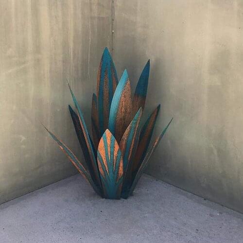 Rustic Blue Tequila Sculpture Agave Metal Art DIY Garden Decor Yard Home Decor 13.8" Garden Statues & Sculptures LBShipping